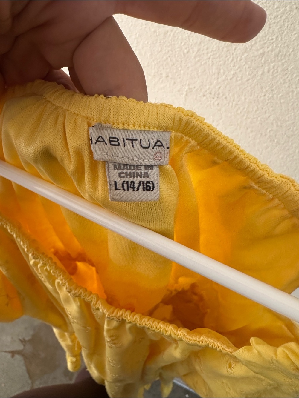 Habitual Yellow Eyelet Ruffle Strap Sundress - Picture 2 of 2